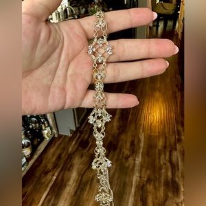 Champagne gold and crystal dress sash